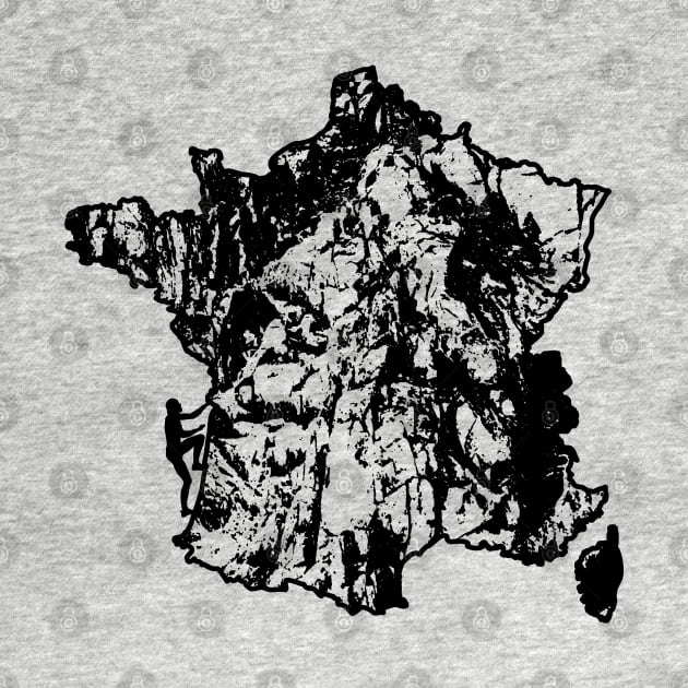 Rock Climbing France Rock Climber Map Art by TeeCreations